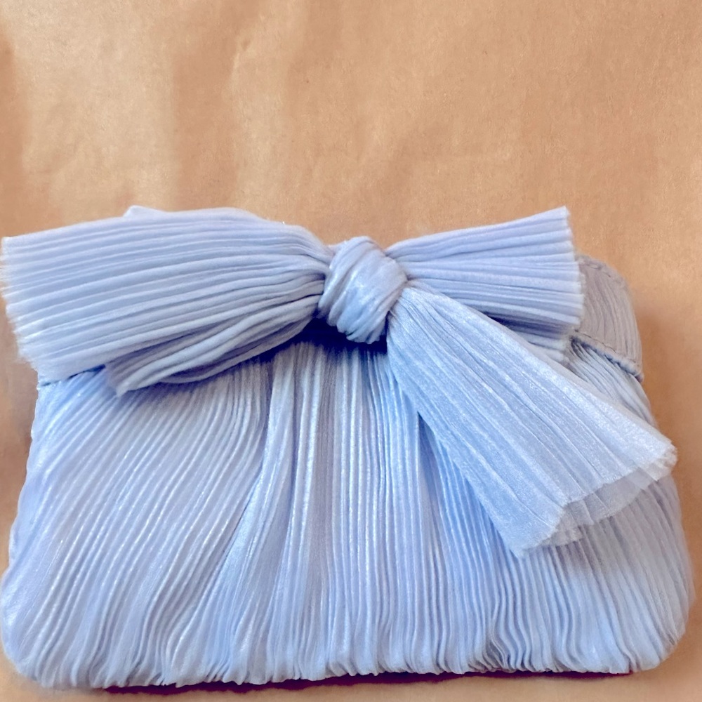 Loeffler Randal’s Rochelle Blue Mini Bow Clutch
